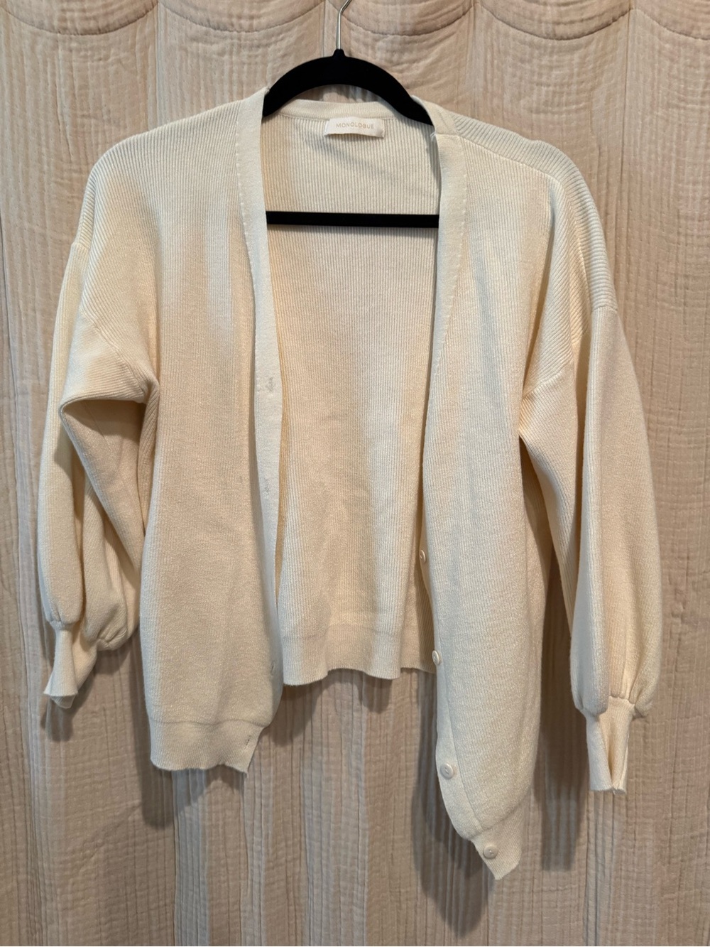 Ivory Open-Front Women's Sweater Cardigan